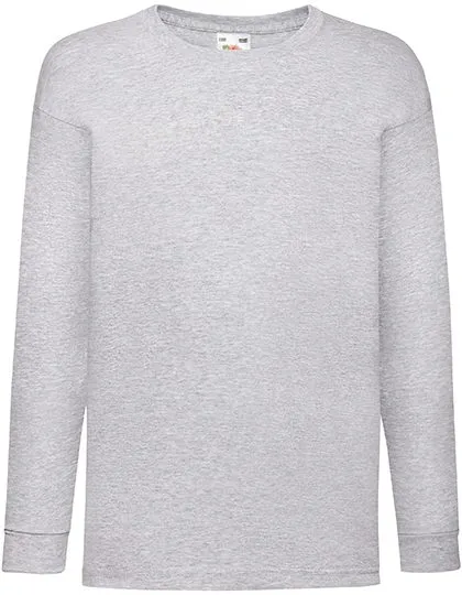 Kinder T-shirts LS Fruit of the Loom value weight 61-007-0 in Kinder T-shirts LS Fruit of the Loom value weight 61-007-0 - Heather Grey