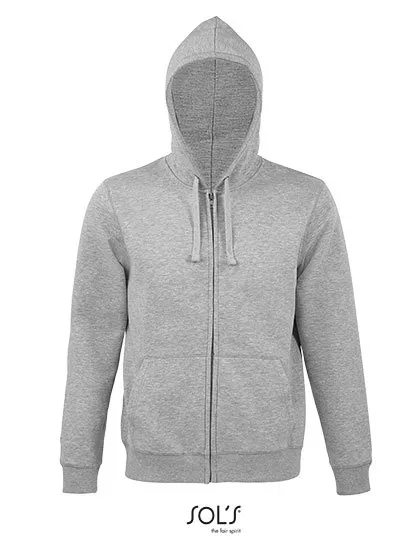 Heren Hooded Sweater Sols Zip Spike 03105 in Heren Hooded Sweater Sols Zip Spike 03105 Heather Grey melange