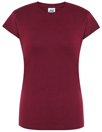 Goedkope Dames T-shirt JHK Regular Comfort TSRLCMF in Goedkope Dames T-shirt JHK Regular Comfort TSRLCMF - Burgundy