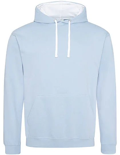 Heren Hoodie AWDis varsity JH003 in Heren Hoodie AWDis varsity JH003 - Sky Blue-Arctic White