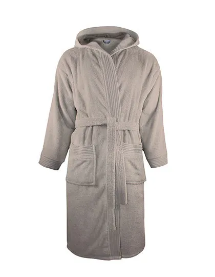 Badjas Hoodie The One Towelling T1-BH in Badjas Hoodie The One Towelling T1-BH Taupe