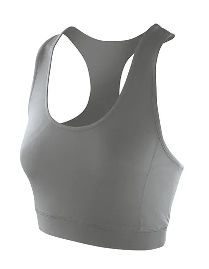 Dames Sportshirt Spiro Crop Top Softex Strech S282F in Dames Sportshirt Spiro Crop Top Softex Strech S282F - Cloudy Grey