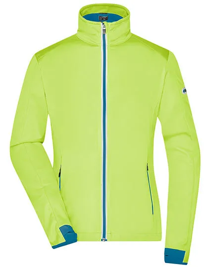 Dames Sport Softshell jas Daiber JN1125 in Dames Sport Softshell jas Daiber JN1125 Bright Yellow-Bright Blue