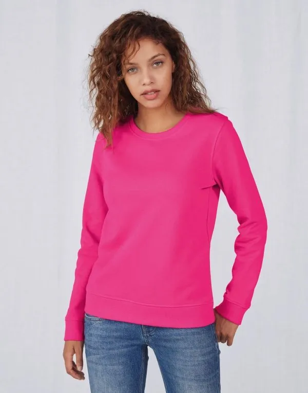 Organische Dames Sweater B&C Inspire Crew Neck Sweat WW32B