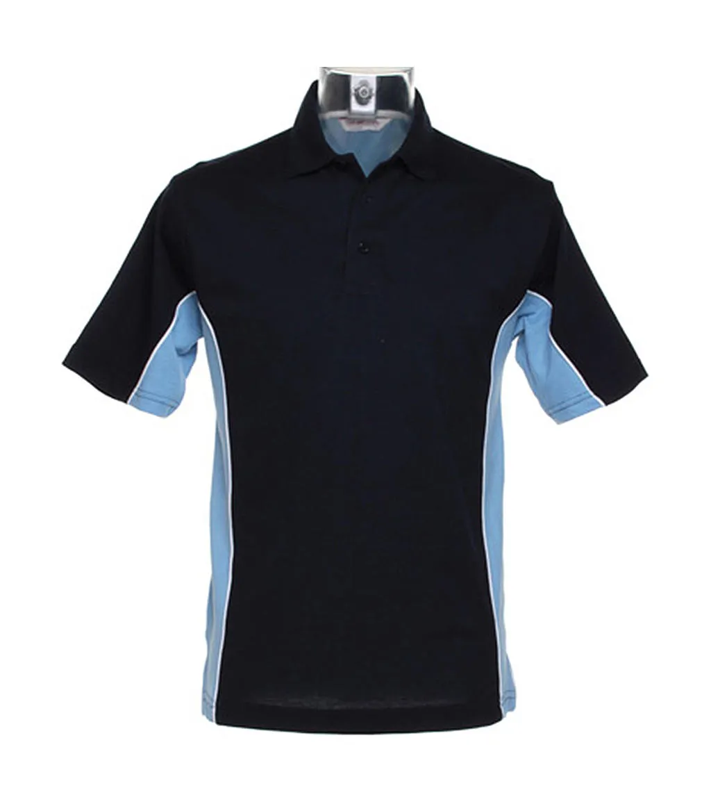 Heren Poloshirt Track Kustom Kit KK475 in Heren Poloshirt Track Kustom Kit KK475 navy-lichtblauw-wit