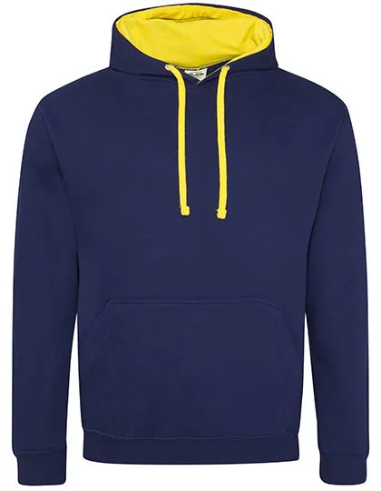 Heren Hoodie AWDis varsity JH003 in Heren Hoodie AWDis varsity JH003 - Oxford Navy-Sun Yellow