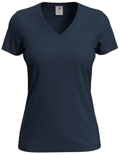 Dames T-shirt V Hals Stedman Classic-T ST2700 in Dames T-shirt V Hals Stedman Classic-T ST2700 - Blue Midnight