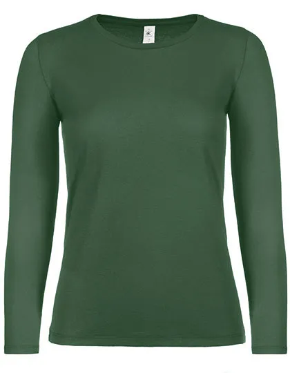Dames T-shirt Lange Mouw B&C TW06T in Dames T-shirt Lange Mouw B&C TW06T - Bottle Green