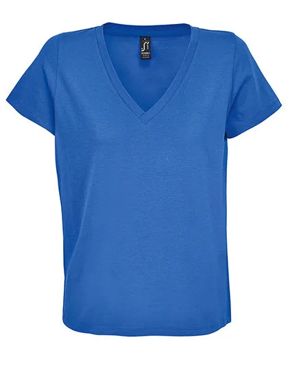 Dames T-Shirt Sols V-Neck Regent 04766 in Dames T-Shirt Sols V-Neck Regent 04766 - Royal Blue
