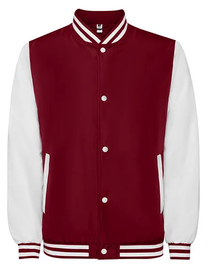 Baseball Jacket Roly California Varsity CQ6440 in Baseball Jacket Roly California Varsity CQ6440 - Garmet Red57-White01