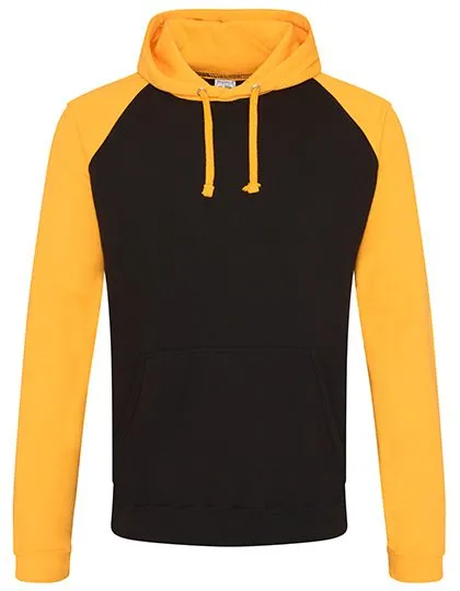 Baseball Hoodie AWDis Baseball JH009 in Baseball Hoodie AWDis Baseball JH009 - jet black-gold