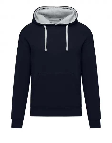 Heren Hoodie Contrast SG SGO24M in Zwart-Licht Oxford