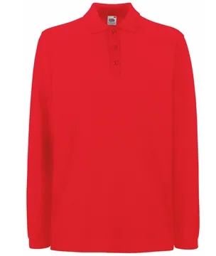 Heren Polo lange mouw Fruit of the Loom 63-310-0 in Heren Polo lange mouw Fruit of the Loom 63-310-0 Rood