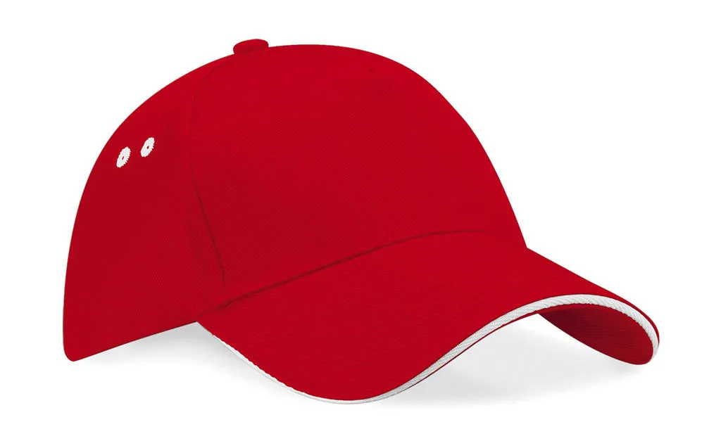 Cap 5 Panel Sandwich Peak B15c in Cap 5 Panel Sandwich Peak B15c - Classic Red/White