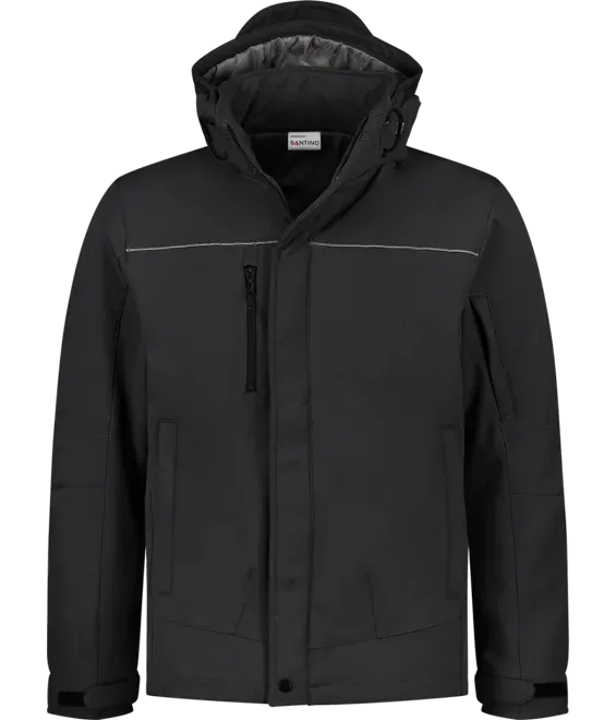 Heren Softshell Jas Santino STOCKHOLM in Heren Softshell Jas Santino STOCKHOLM Zwart