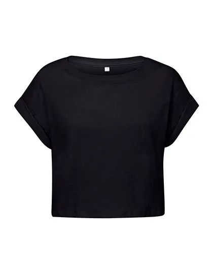 Dames T-shirt Organic Mantis Crop Top T M96 in Dames T-shirt Organic Mantis Crop Top T M96 - Black