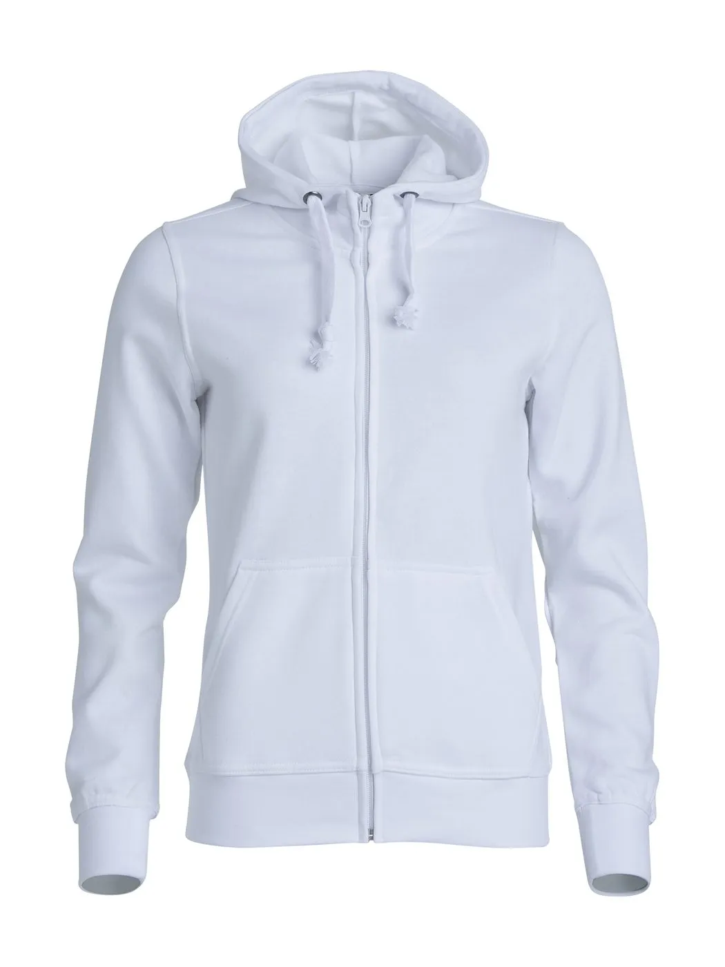 Dames Hoodie basic Full Zip Clique 021035 in Dames Hoodie Basic Full Zip Clique 021035 wit