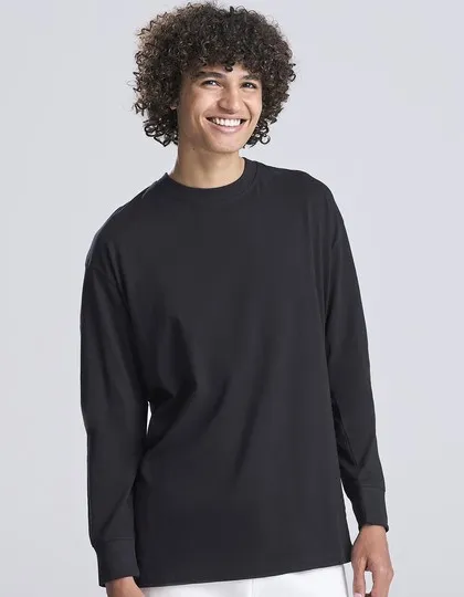 Heren T-shirt AWDis Oversize 100 Long Sleeve T