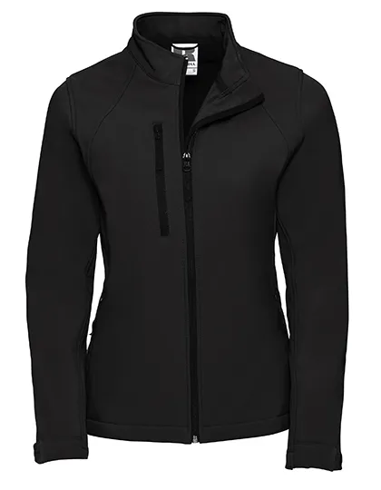 Dames Softshell Jas Russell R-140F-0 in Dames Softshell Jas Russell R-140F-0 zwart