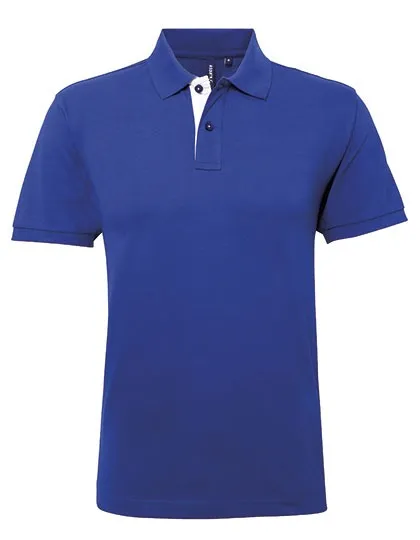 Heren Polo Asquith & Fox Classic Fit Contrast in Royal Blue-Wit