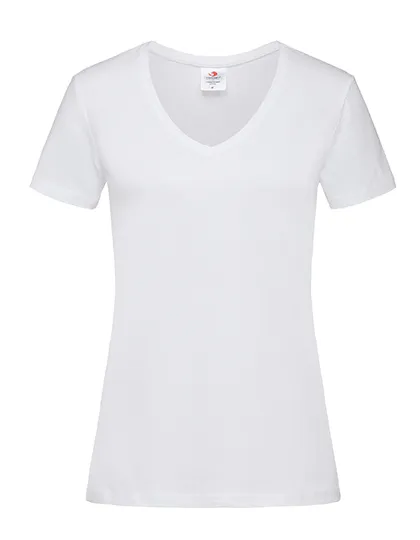 Dames T-shirt V Hals Stedman Classic-T ST2700 in Dames T-shirt V Hals Stedman Classic-T ST2700 - White