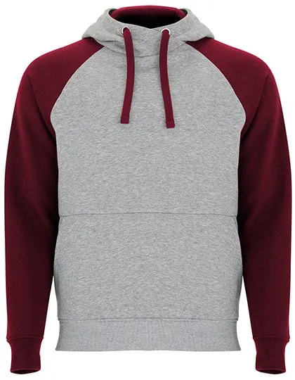 Baseball Hooded Sweater Roly Badet SU1058  in Baseball Hooded Sweater Roly Badet SU1058 Heather Grey-Garnet Red