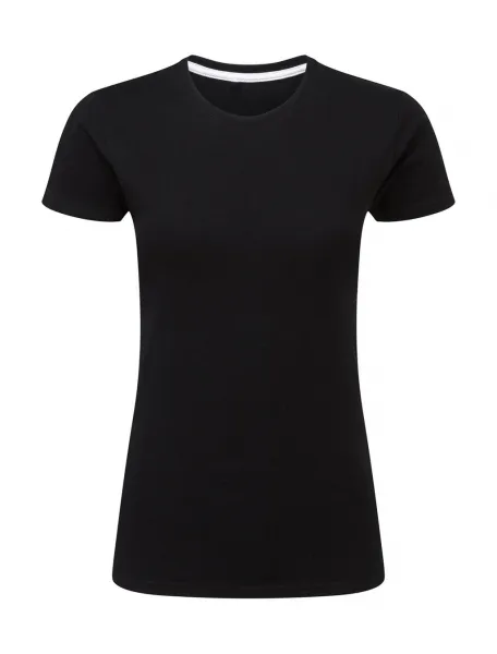 Dames T-shirt SG Perfect Print Tagless Tee SGTee F in Dames T-shirt SG Perfect Print Tagless Tee SGTee F - Dark Black