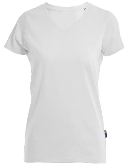 Dames T-shirt V HRM Luxury V-Neck Tees 202 in Dames T-shirt V HRM Luxury V-Neck Tees 202 - White