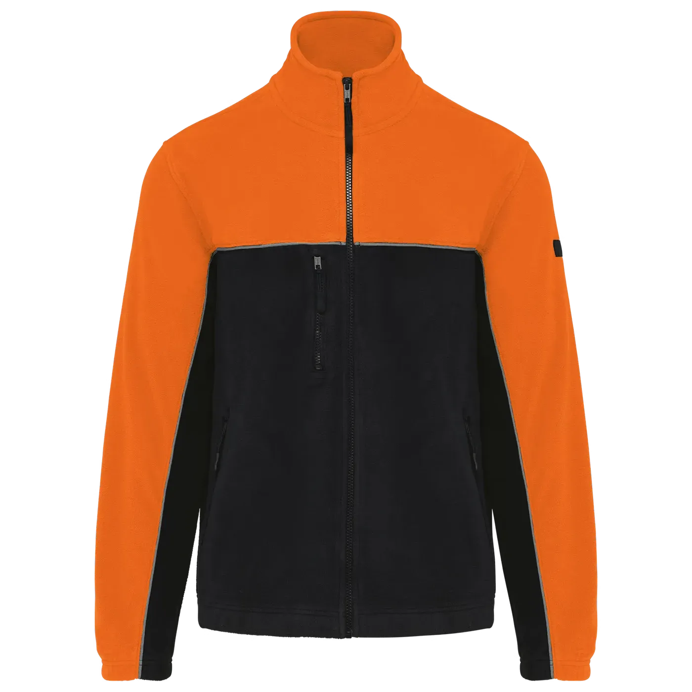Heren Fleece vest Tweekleurige ecologishe WK904 in Heren Fleece vest Tweekleurige ecologishe WK904 BLACK-ORANGE