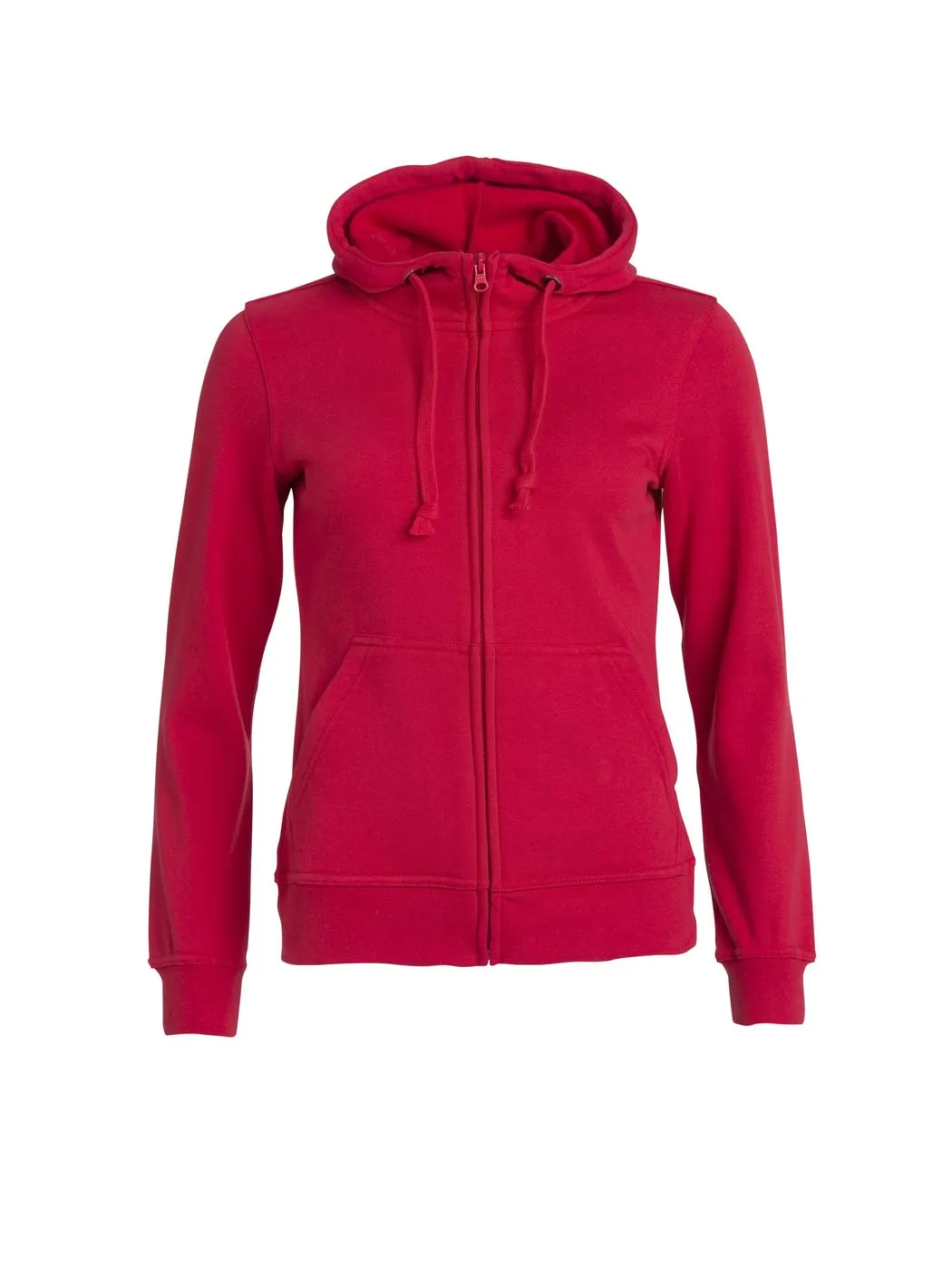 Dames Hoodie basic Full Zip Clique 021035 in Dames Hoodie Basic Full Zip Clique 021035 rood