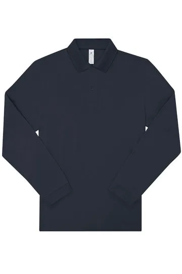 Heren Polo B&C My Polo 180 Long Sleeve in Heren Polo B&C My Polo 180 Long Sleeve navy