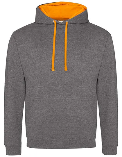 Heren Hoodie AWDis varsity JH003 in Heren Hoodie AWDis varsity JH003 - Charcoal-Orange Crush