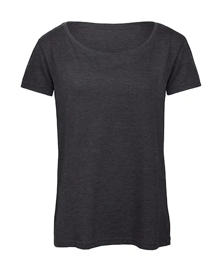 Dames T-shirt Triblend B&C TW056 in Dames T-shirt Triblend B&C TW056 - Heather Dark Grey