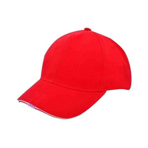 Cap 6 panel Heavy Brushed with Lights AR1190 in Cap 6 panel Heavy Brushed with Lights AR1190 Rood-Wit