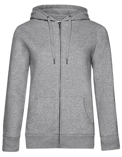 Dames Hoodie met rits B&C QUEEN WW03Q in Dames Hoodie met rits B&C QUEEN WW03Q - Heather Grey