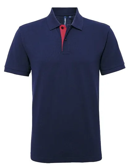 Heren Polo Asquith & Fox Classic Fit Contrast in Navy-Rood