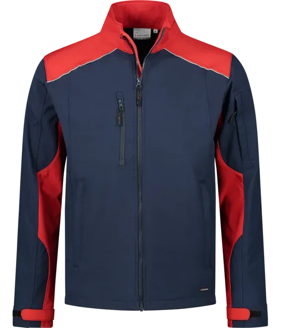 Heren Softshell Jas Santino Tour in Heren Softshell Jas Santino Tour real navy-red