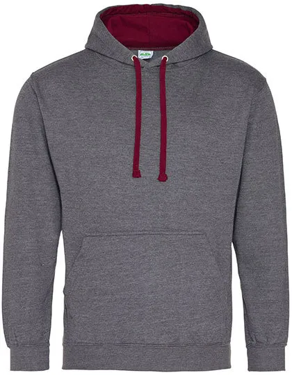 Heren Hoodie AWDis varsity JH003 in Heren Hoodie AWDis varsity JH003 - Charcoal-Burgundy