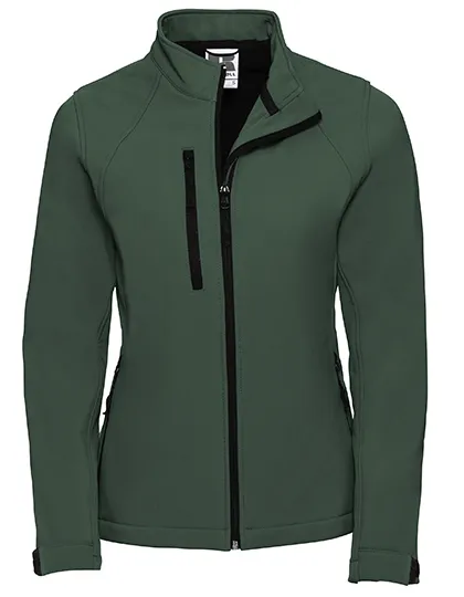 Dames Softshell Jas Russell R-140F-0 in Dames Softshell Jas Russell R-140F-0 Bottle Green