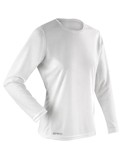 Dames Sportshirt Lange Mouw Spiro S254F in Dames Sportshirt Lange Mouw Spiro S254F - White