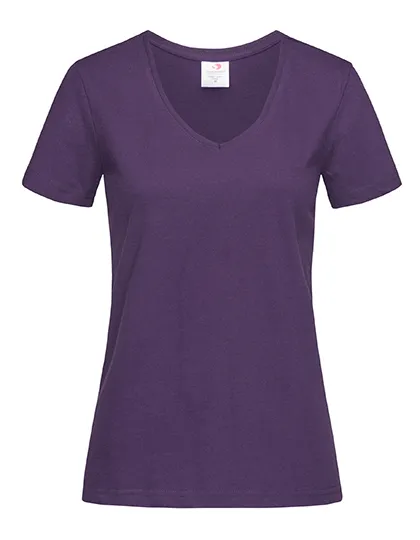 Dames T-shirt V Hals Stedman Classic-T ST2700 in Dames T-shirt V Hals Stedman Classic-T ST2700 - Deep Berry