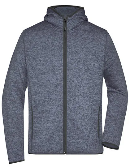 Fleece Vest Daiber Hooded JN589 in Fleece Vest Daiber Hooded JN589 denim melange-zwart