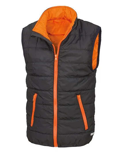 Kinder Bodywarmer Padded Result R234J in Kinder Bodywarmer Padded Result R234J Black-Orange