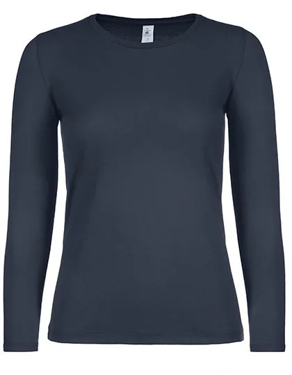Dames T-shirt Lange Mouw B&C TW06T in Dames T-shirt Lange Mouw B&C TW06T - Navy