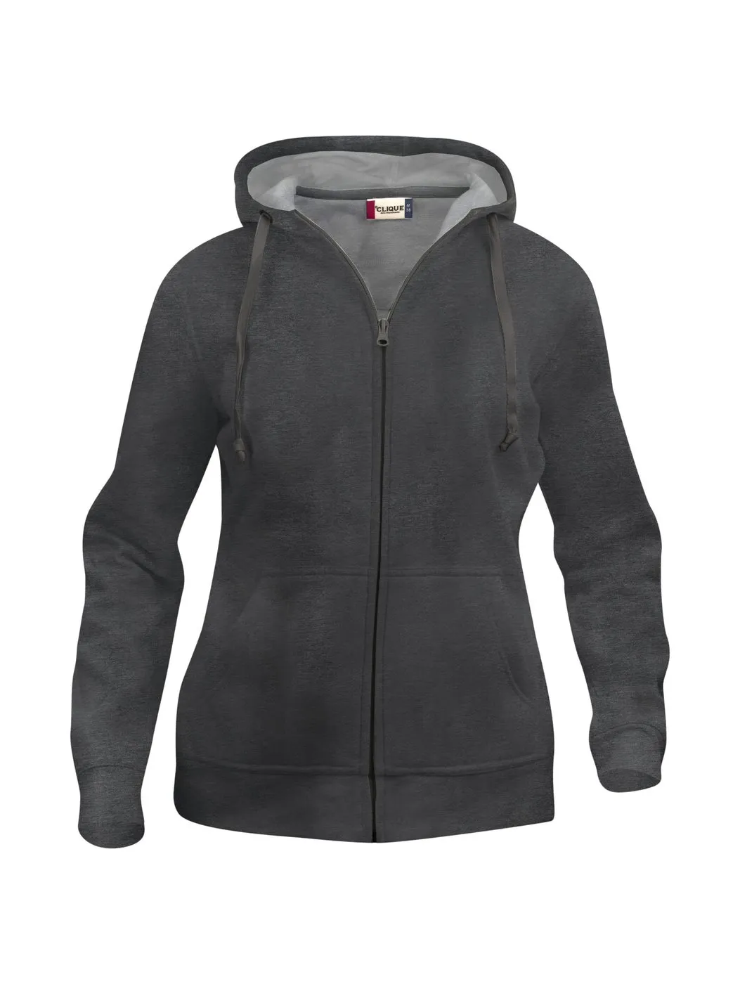 Dames Hoodie basic Full Zip Clique 021035 in Dames Hoodie Basic Full Zip Clique 021035 antraciet melange