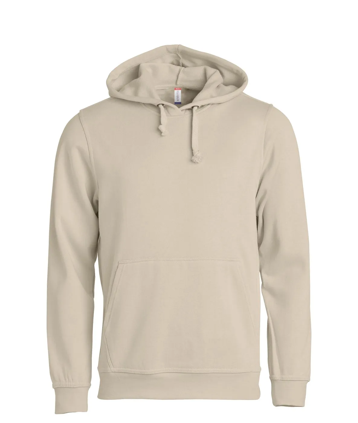Heren Hoodie Basic Clique 021031 in Heren Hoodie Basic Clique 021031 - Licht-Khaki