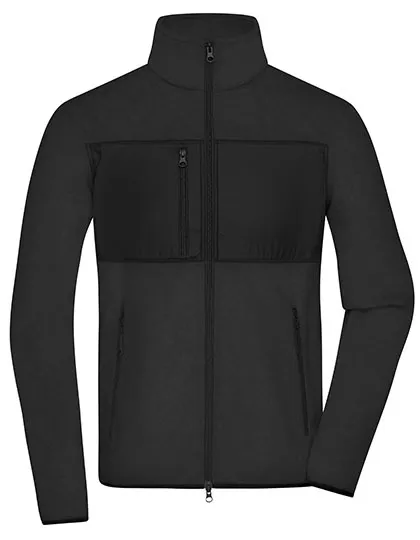 Heren Fleecevest James & Nicholson JN1312 in Heren Fleecevest James & Nicholson JN1312 zwart-zwart