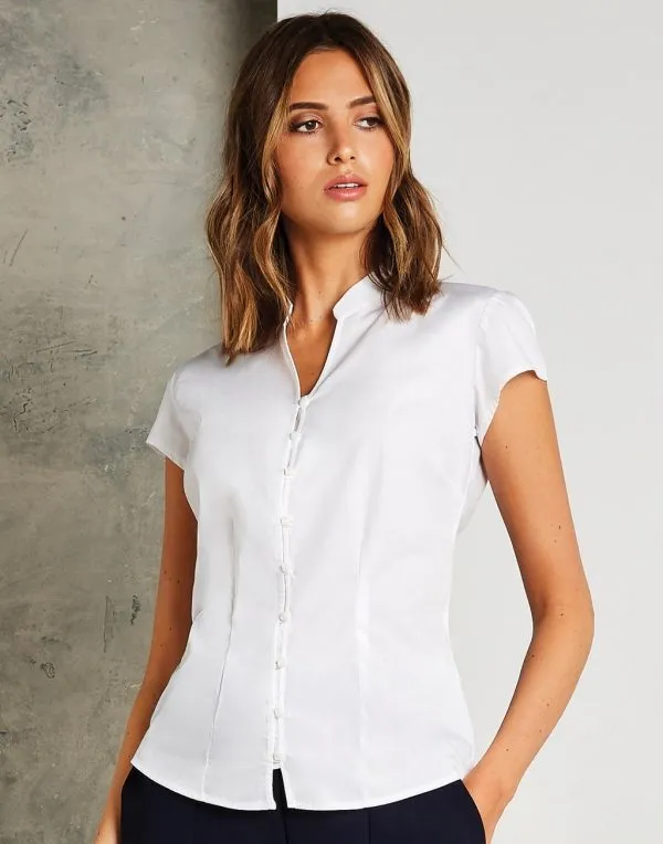 Dames blouse korte mouw Poplin Russell R-935F-0 productfoto