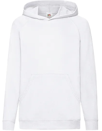 Kinder Hooded Sweater Fruit of the Loom Lightweight 62-009-0 in Kids Lightweight Hooded Sweat White