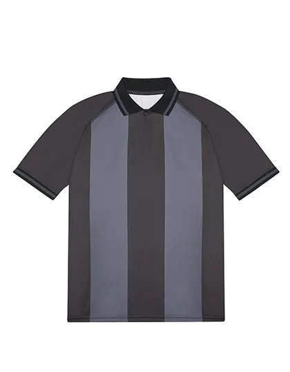 Heren Polo B&C Active PG001 in Zwart-Donker Grijs